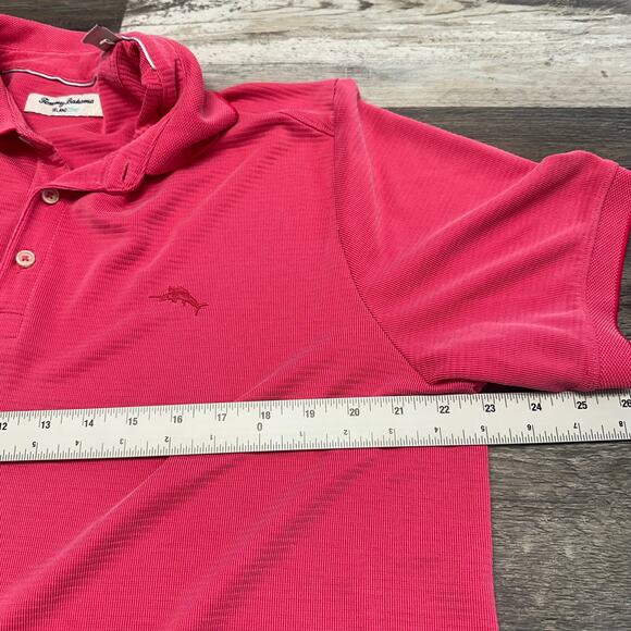 Tommy Bahama Polo Shirt Island Zone‎ Pink Mens L Embroidered Tencel Polyester - Picture 4 of 9